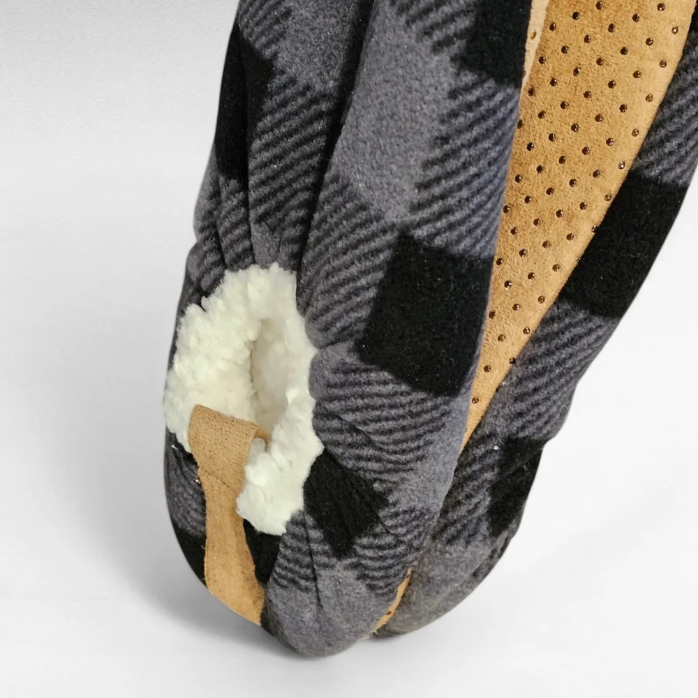 Fuzzy Babba Slipper Socks  Black Gray L/XL